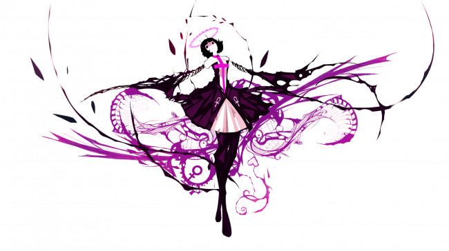 Обои картинки фото аниме, ангелы,  демоны, абстракция, фон, девушка