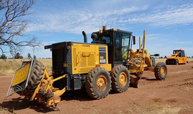 Обои картинки фото komatsu, техника, грейдеры, грейдер