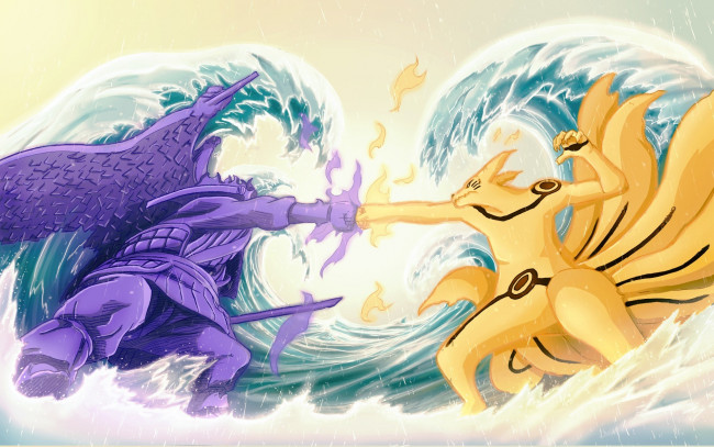 Обои картинки фото аниме, naruto, uzumaki, uchiha, sasuke, kyuubi, susanoo, samurai, ninja, shinobi