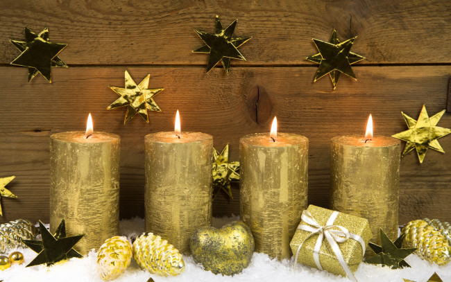 Обои картинки фото праздничные, новогодние свечи, новый, год, рождество, свечи