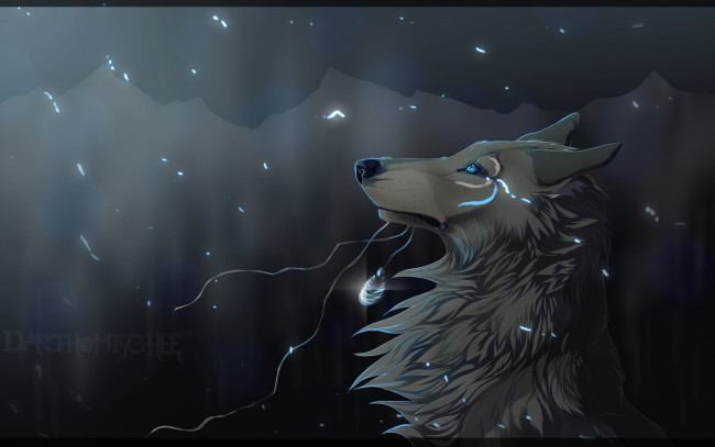 Обои картинки фото рисованное, животные,  волки, взгляд, волк