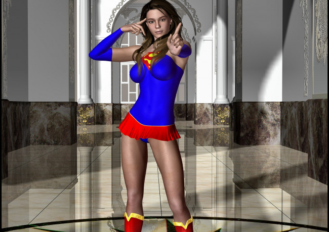 Обои картинки фото lordsnot, 3д графика, фантазия , fantasy, девушка, взгляд, фон, супермен