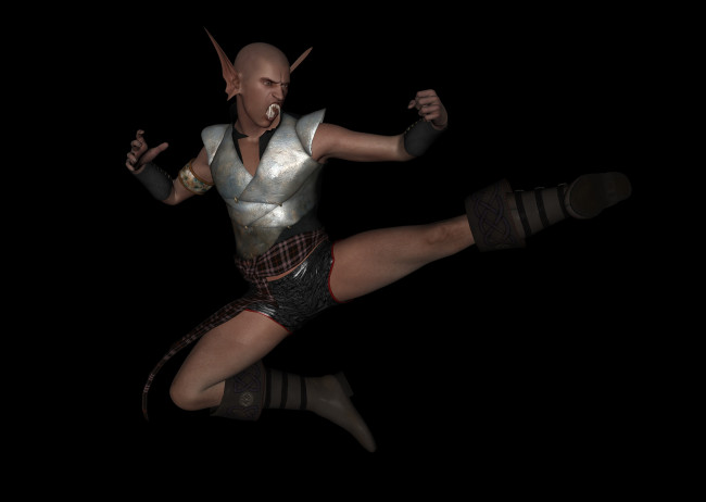 Обои картинки фото 3д графика, эльфы , elves, эльф, фон, клыки, поза