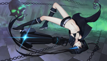 Картинка аниме black+rock+shooter daye bie qia lian kuroi mato black rock shooter
