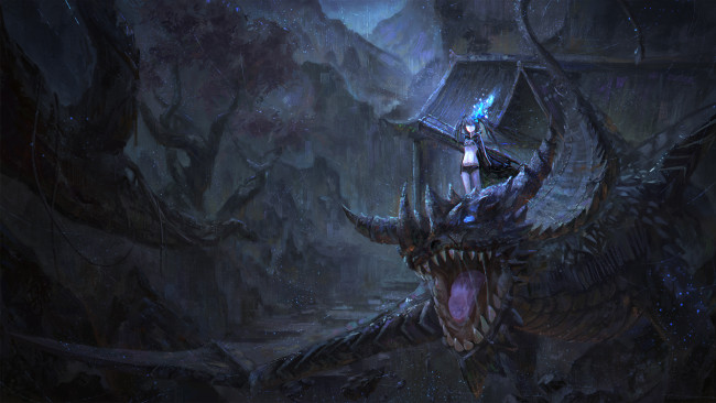 Обои картинки фото автор,  tianya beiming, аниме, black rock shooter, kuroi, mato, black, rock, shooter