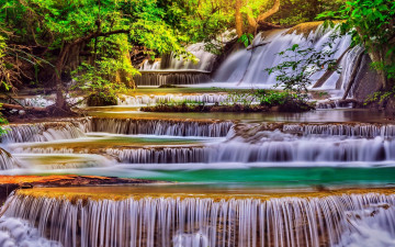 Картинка природа водопады камни поток