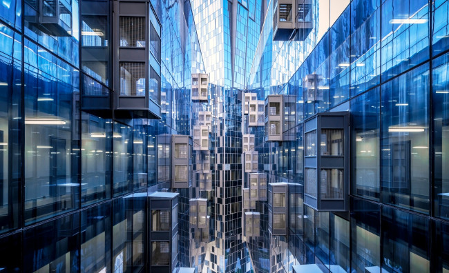 Обои картинки фото дом на мосфильмовской, города, москва , россия, дом, здание, стекло, балконы