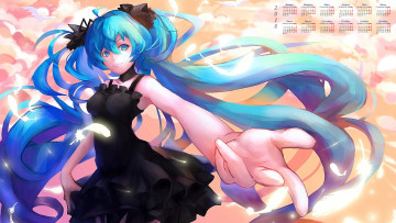 Картинка календари аниме перья взгляд 2018 девушка