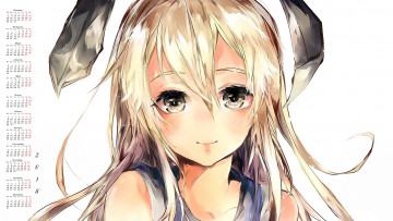 Картинка календари аниме взгляд 2018 девушка