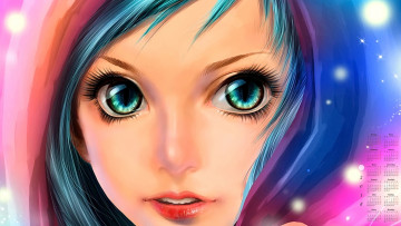 Картинка календари рисованные +векторная+графика лицо взгляд девушка 2018