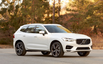Картинка автомобили volvo дорога лес белый xc60 вольво