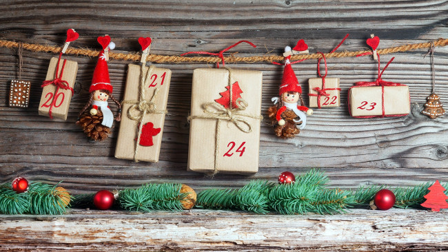 Обои картинки фото праздничные, - разное , новый год, куколки, подарки