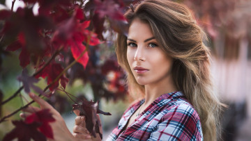 Картинка девушки -+лица +портреты осень шатенка взгляд