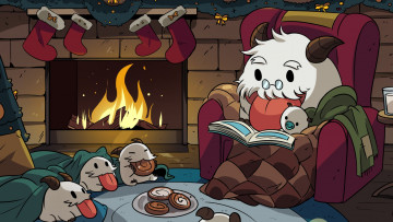 Картинка видео+игры league+of+legends поро книжка камин носки кресло