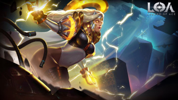 обоя видео игры, legend of ace, девушка, магия, провода