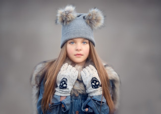 Картинка разное дети девочка шапка куртка варежки