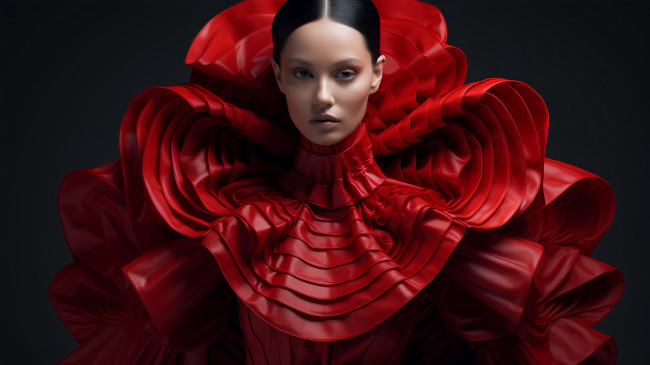 Обои картинки фото девушки, - лица,  портреты, брюнетка, модель, оригинальное, платье