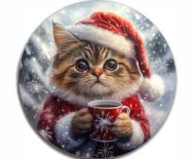 обоя праздничные, - разное , новый год, кот, кошка