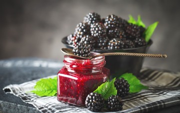 обоя еда, ежевика, ягоды, варенье