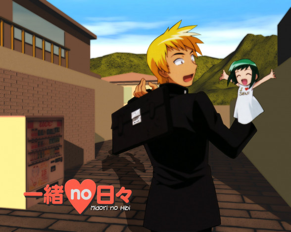 Обои картинки фото аниме, midori, no, hibi