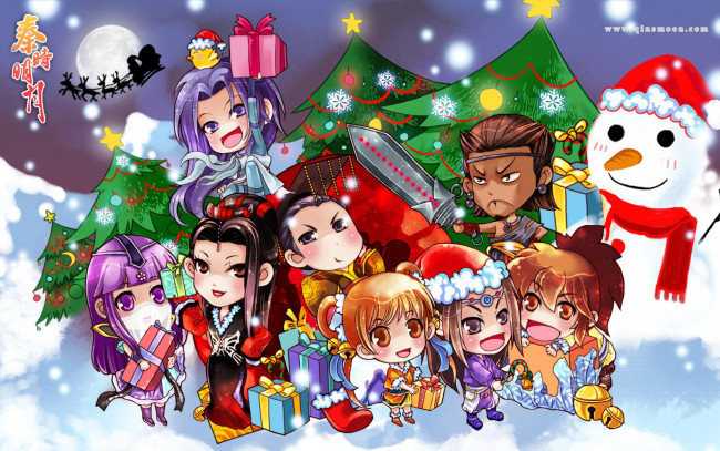 Обои картинки фото аниме, merry, chrismas, winter