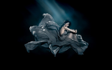 Картинка -Unsort+Креатив девушки unsort креатив фон платье задумчивость сидит