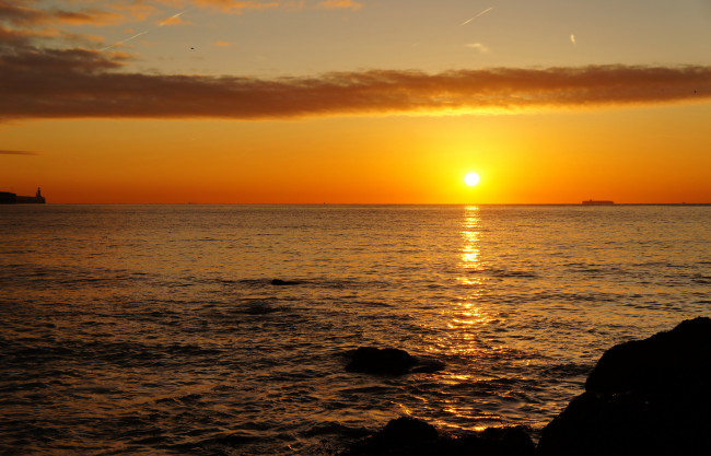 Обои картинки фото природа, восходы, закаты, море, закат