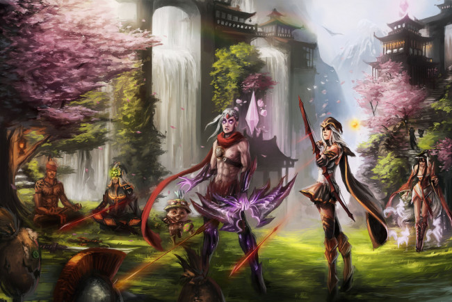 Обои картинки фото league, of, legends, видео, игры, водопады