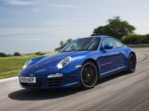 Картинка автомобили porsche 997 2008г 911 carrera s синий uk-spec coupe