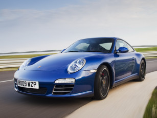 Картинка автомобили porsche coupe 911 carrera s uk-spec 997 синий 2008г