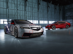 Картинка 2015+acura+tlx+gt автомобили acura спорт ралли красный серый тюнинг