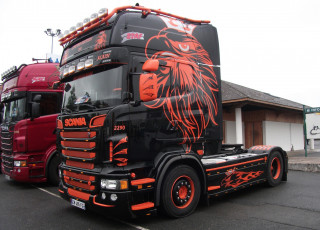 Картинка scania автомобили scania+ выставка улица ab автобусы швеция дизельные судовые двигатели грузовые