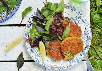 Картинка еда мясные+блюда котлеты зелень долька лимона