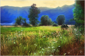 Картинка рисованные природа пейзаж