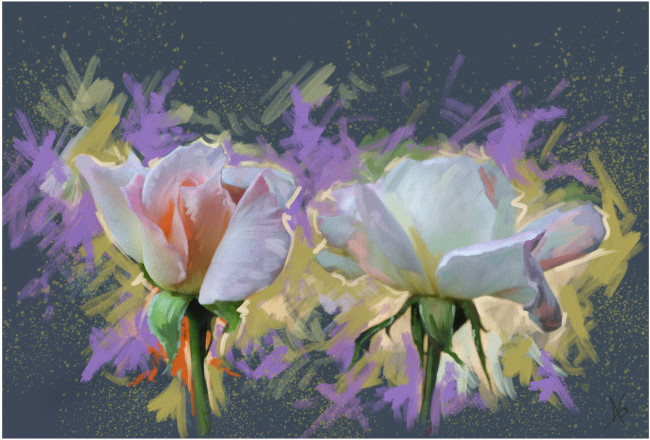 Обои картинки фото рисованные, цветы, розы