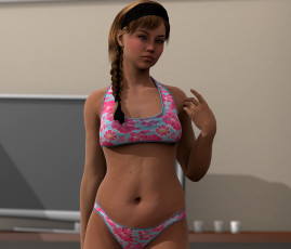 Картинка 3д+графика люди+ people девушка взгляд фон