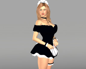 Картинка 3д+графика люди+ people девушка взгляд фон гувернантка