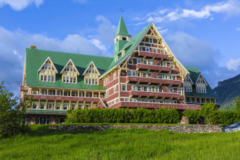 Картинка города -+здания +дома зима park alberta canada отель парк prince of wales waterton hotel