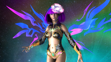 Картинка 3д+графика фантазия+ fantasy девушка взгляд фон