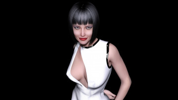 Картинка 3д+графика люди+ people девушка взгляд фон