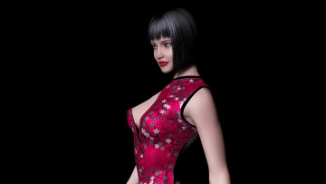 Картинка 3д+графика люди+ people девушка взгляд фон