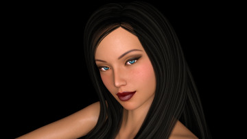 Картинка 3д+графика портрет+ portraits девушка взгляд фон