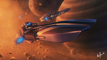 Картинка фэнтези космические+корабли +звездолеты +станции планета флот корабли космос иной мир
