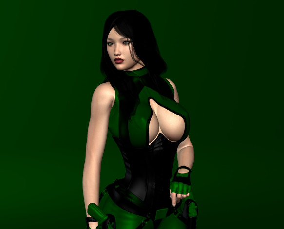 Обои картинки фото 3д графика, люди , people, фон, взгляд, девушка