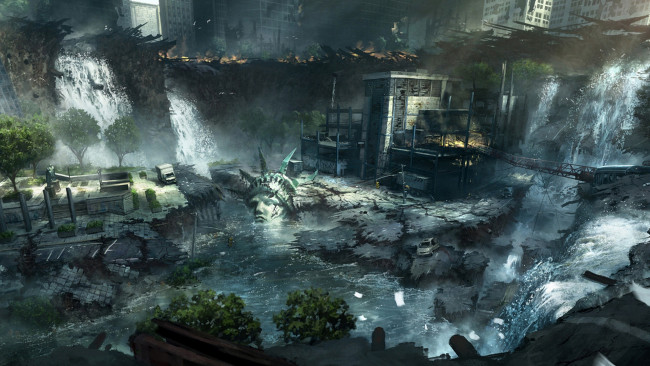 Обои картинки фото фэнтези, иные миры,  иные времена, мегаполис, разрушения, запустение, мир, иной, постапокалипсис