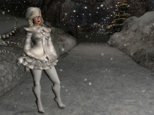 Картинка 3д+графика люди+ people снегурочка взгляд фон девушка