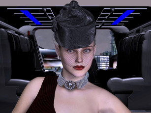 обоя 3д графика, портрет , portraits, фон, шляпа, взгляд, девушка