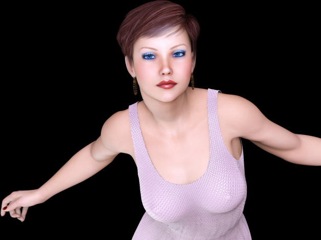Обои картинки фото 3д графика, люди , people, девушка, взгляд, фон
