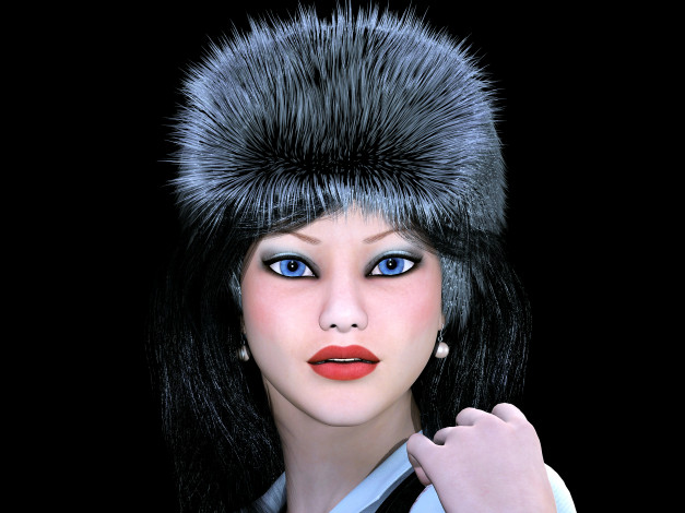 Обои картинки фото 3д графика, портрет , portraits, взгляд, фон, девушка