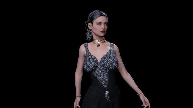 Обои картинки фото 3д графика, люди , people, фон, взгляд, девушка